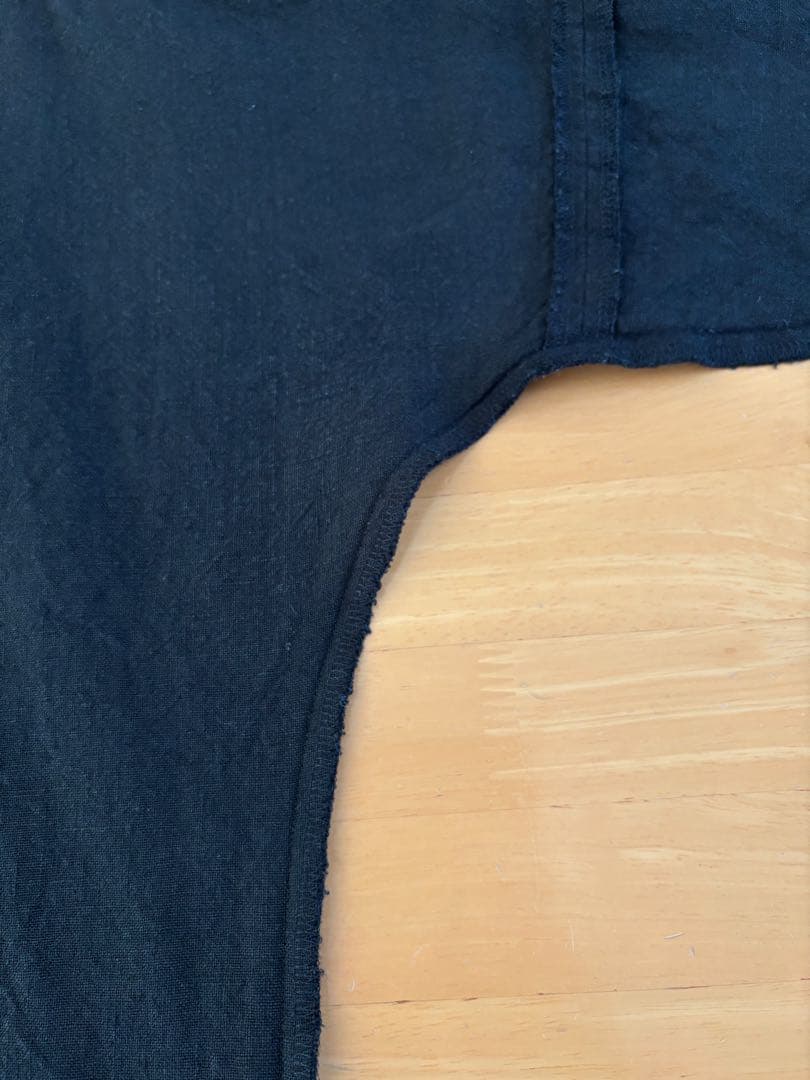 wafu リネン プルオーバー ブラウス スタンドカラー ／ ブラック