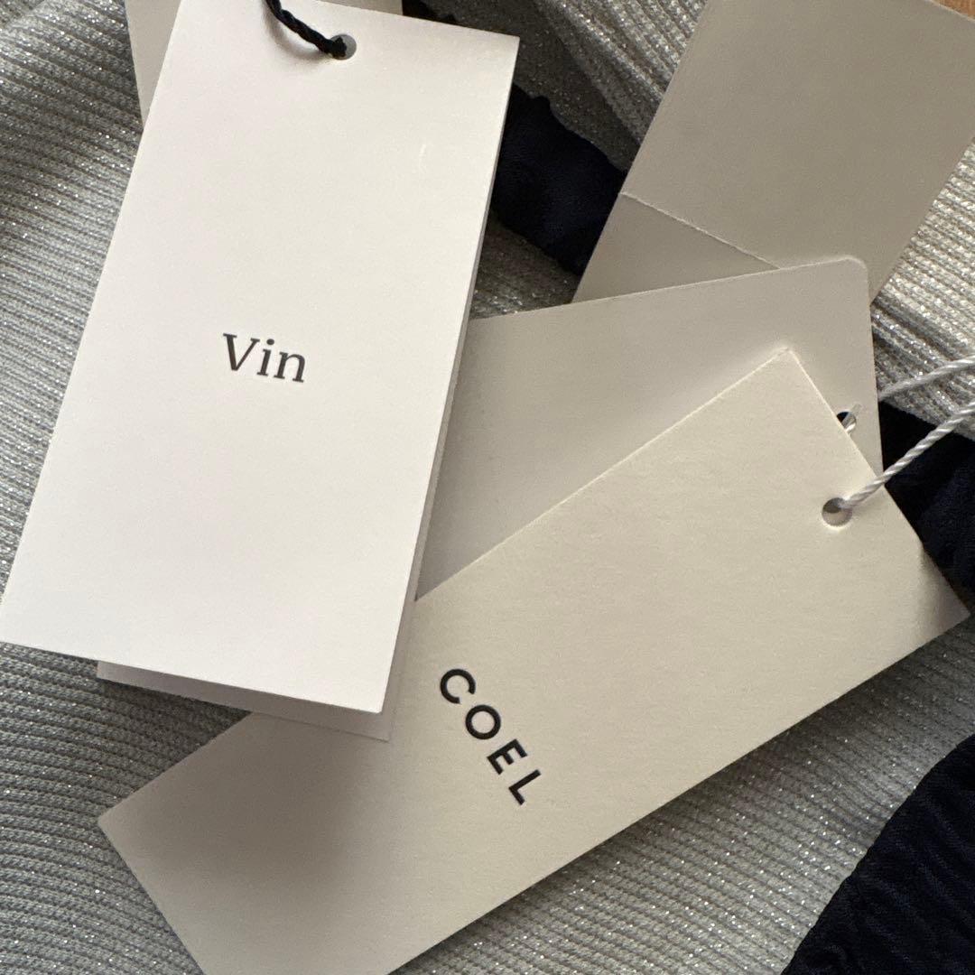新品　coel vin 定価¥3万7800円　ロングワンピース　リブノースリーブ