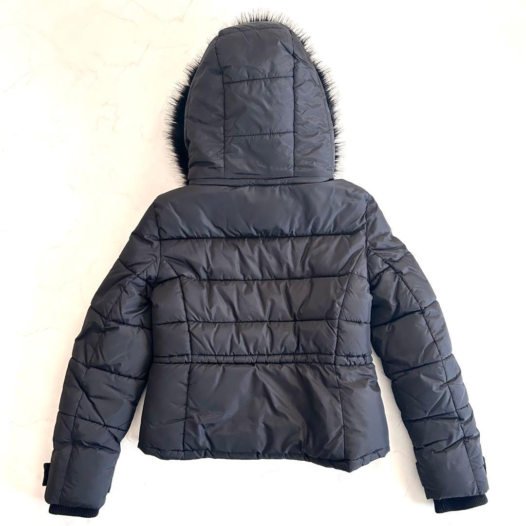 ザラ ZARA TRF ボリュームファーフード付き中綿ジャケット 黒 ブラック