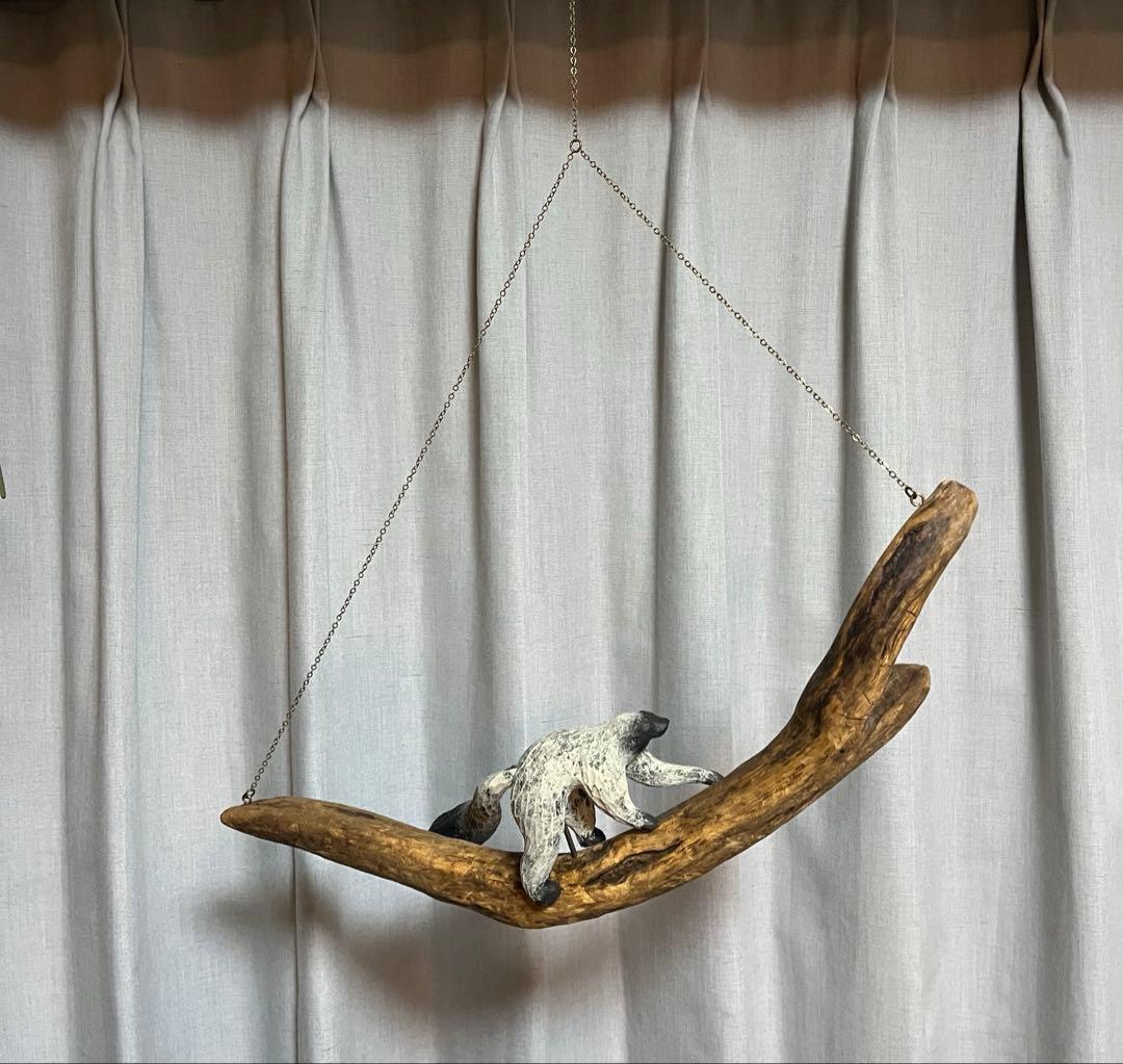 苔むす木工 木彫+流木 モビール