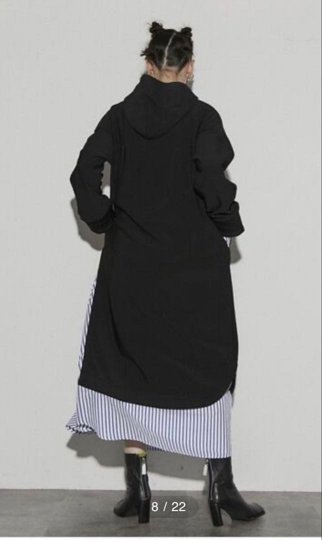 【美品】UN3D. ドッキングスウェットワンピース¥39,600 ブラック