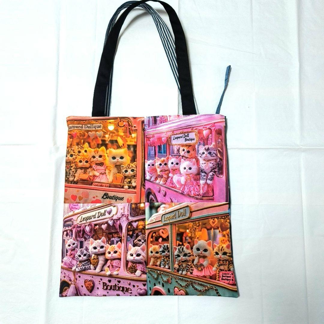 La luna様】ハンドメイドオーダー★女の子★フラットトートバッグ&巾着　5点