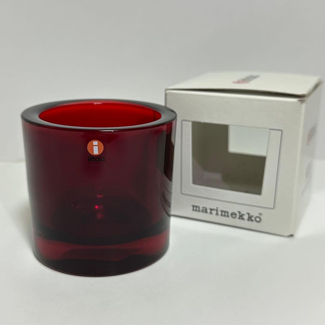 【新品未使用】イッタラ Kivi マリメッコ キャンドルホルダー レッド レア