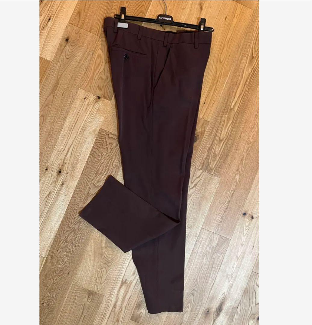 RAF SIMONS バーガンディ スラックス 48