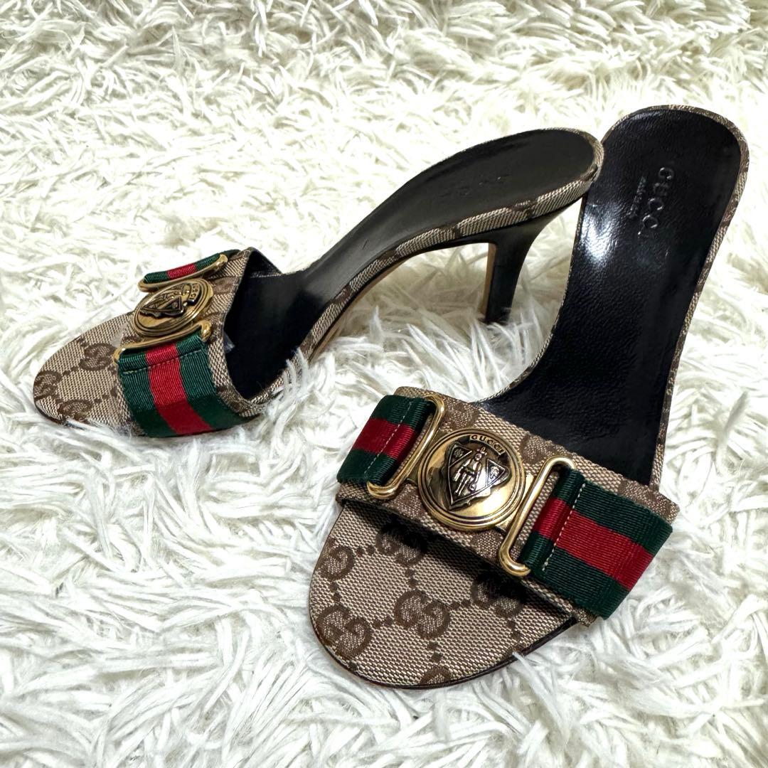 GUCCI✨ミュール　サンダル　GG シェリーライン　クレスト　サイズ34