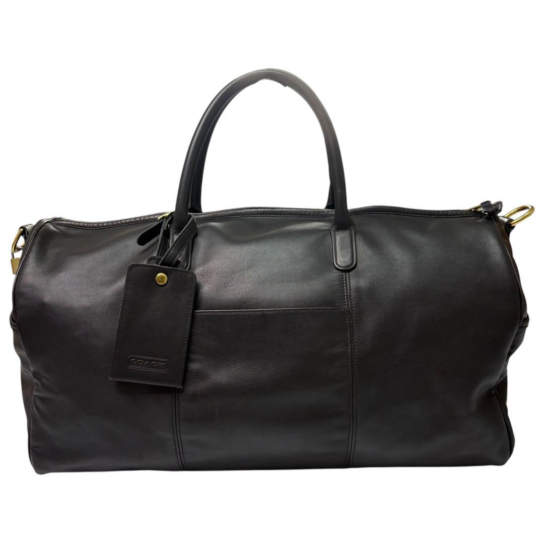 美品✨ オールドコーチ ボストンバッグ 2way レザー ブラック 鍵 南京錠