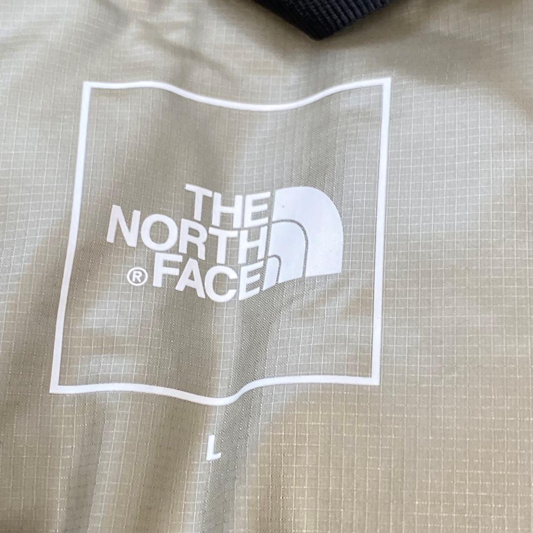 美品★THE NORTH FACE ダウンベスト 刺繍ロゴ ベージュ L