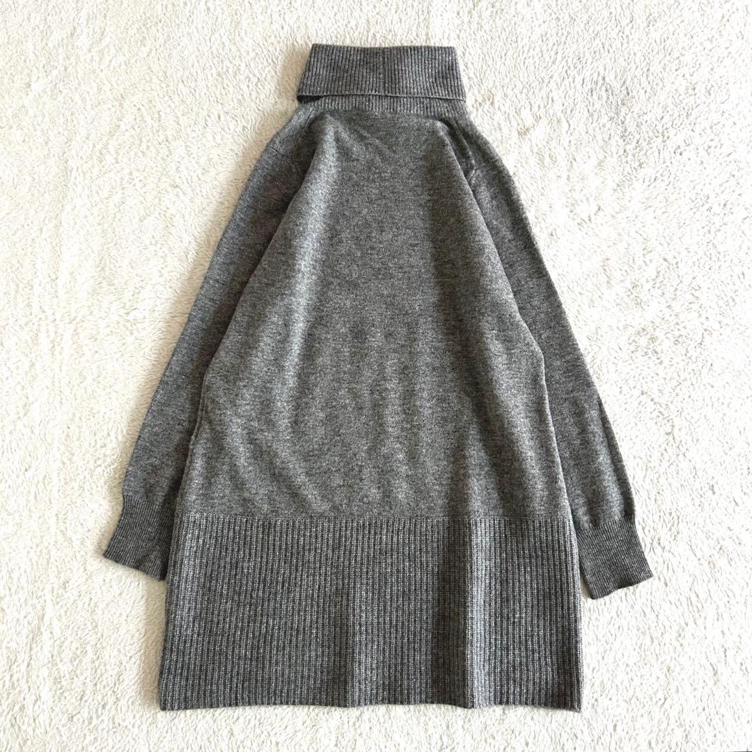 美品 レリアン カシミヤ100 タートルネックニットチュニック ロング丈ニット