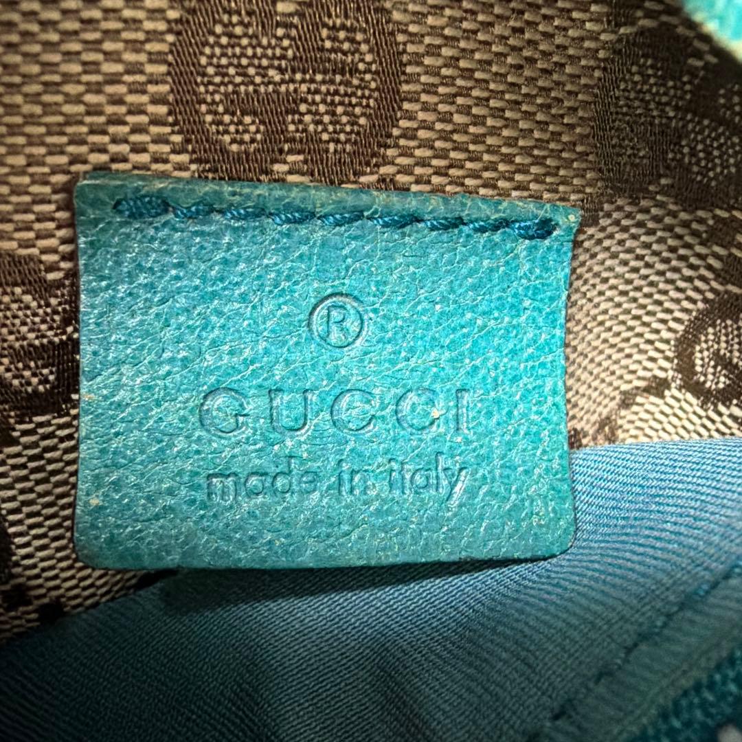 ら*む様 【希少カラー】GUCCI GGキャンバス ウエストポーチ ターコイズブ