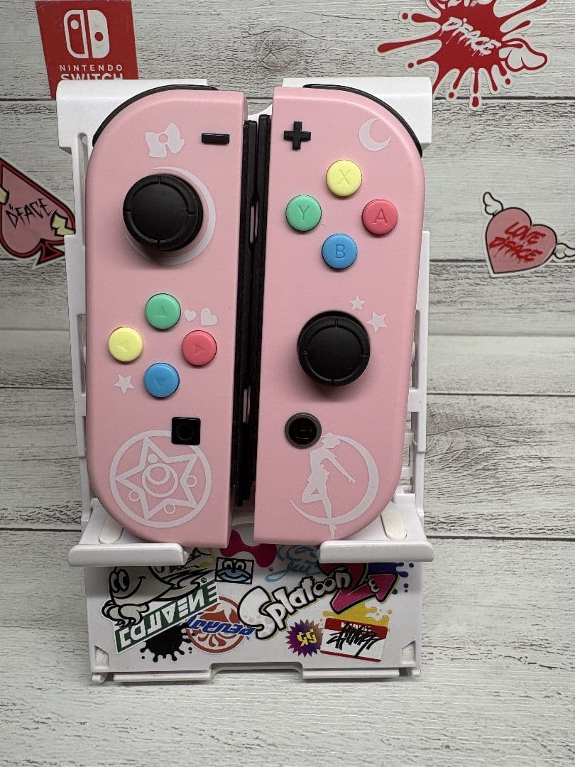 34任天堂純正品【ledカスタム& セラミュ】Nintendo ジョイコン 美品