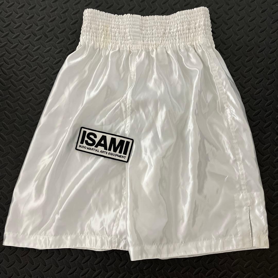 イサミ　ISAMI 格闘技　ボクシング　トランクス　ホワイト白　XL