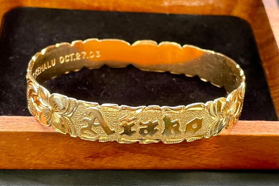 ハワイアンジュエリー バングル 12mm 14K
