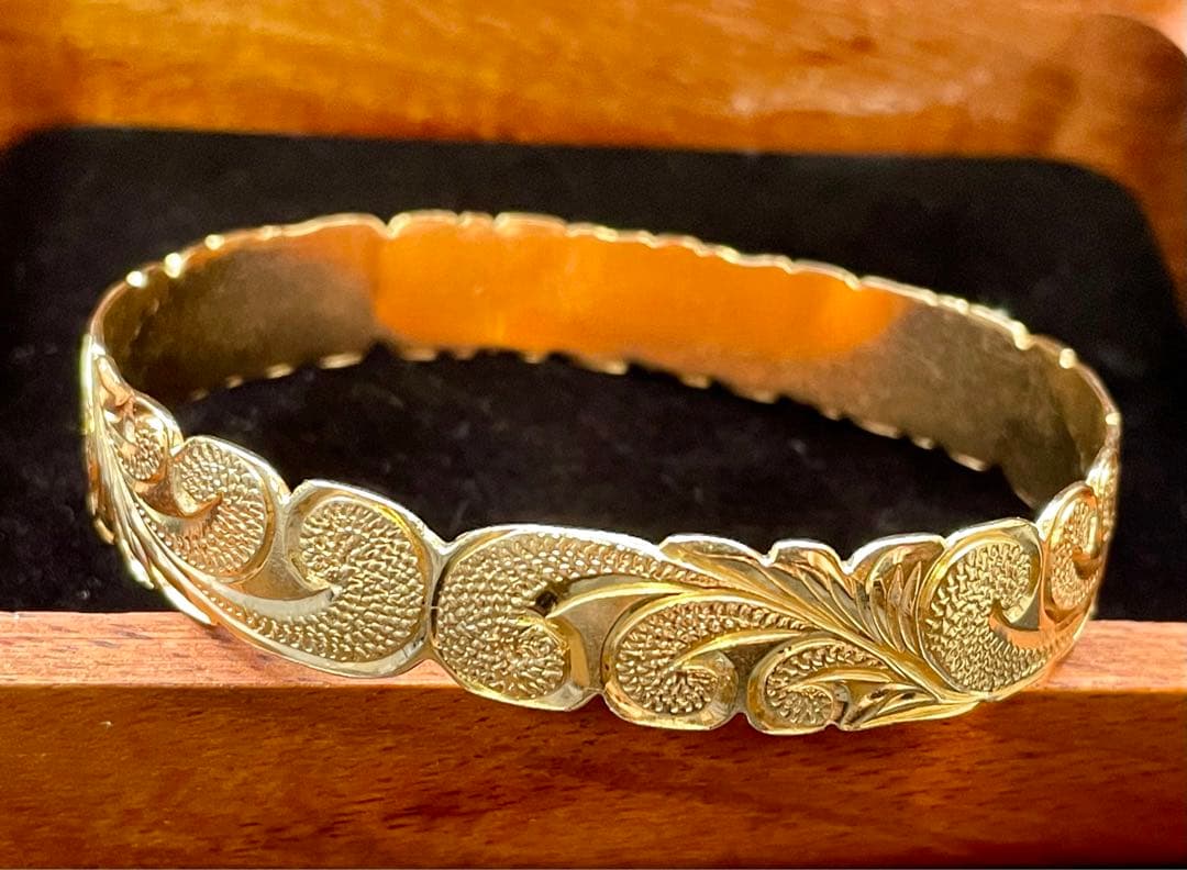 ハワイアンジュエリー バングル 12mm 14K