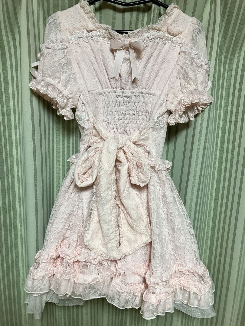 【完売品】LIZ LISA ダブルレースアップリボンワンピース ピンク♡