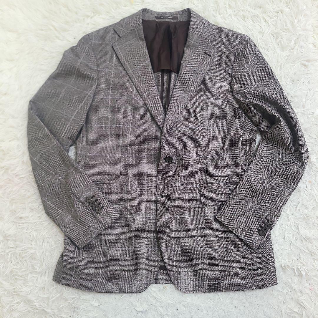 タリアトーレ　グレンチェック　テーラードジャケット　ジレ　2点セット　52