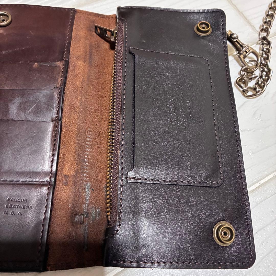 Sch￼ott ブラウンレザー ウォレットチェーン　ショット