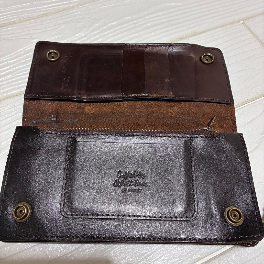 Sch￼ott ブラウンレザー ウォレットチェーン　ショット