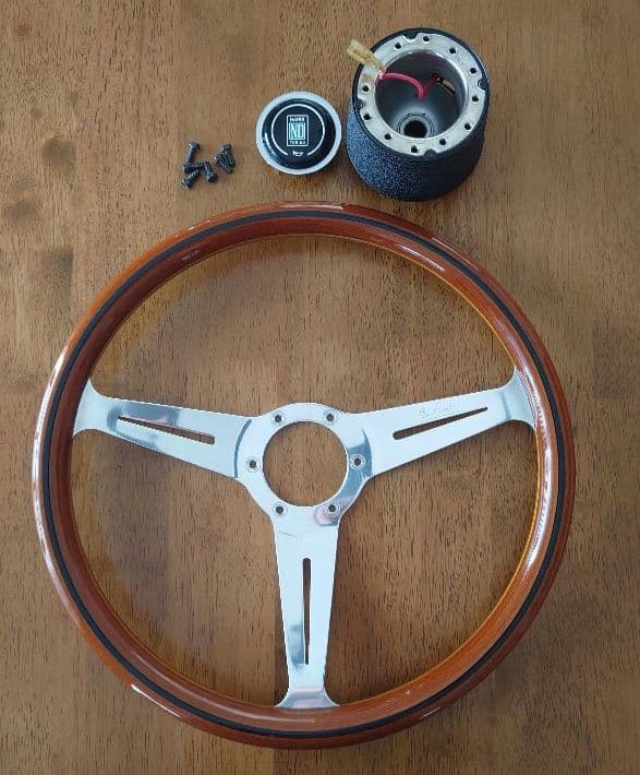 ナルディ クラシック 当時物 ポリッシュウッド 360mm