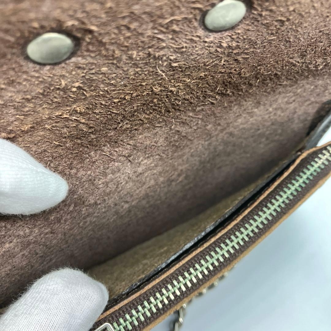 ハーレーダビットソン　長財布　トラッカーウォレット　ウォレットチェーン　ブラウン