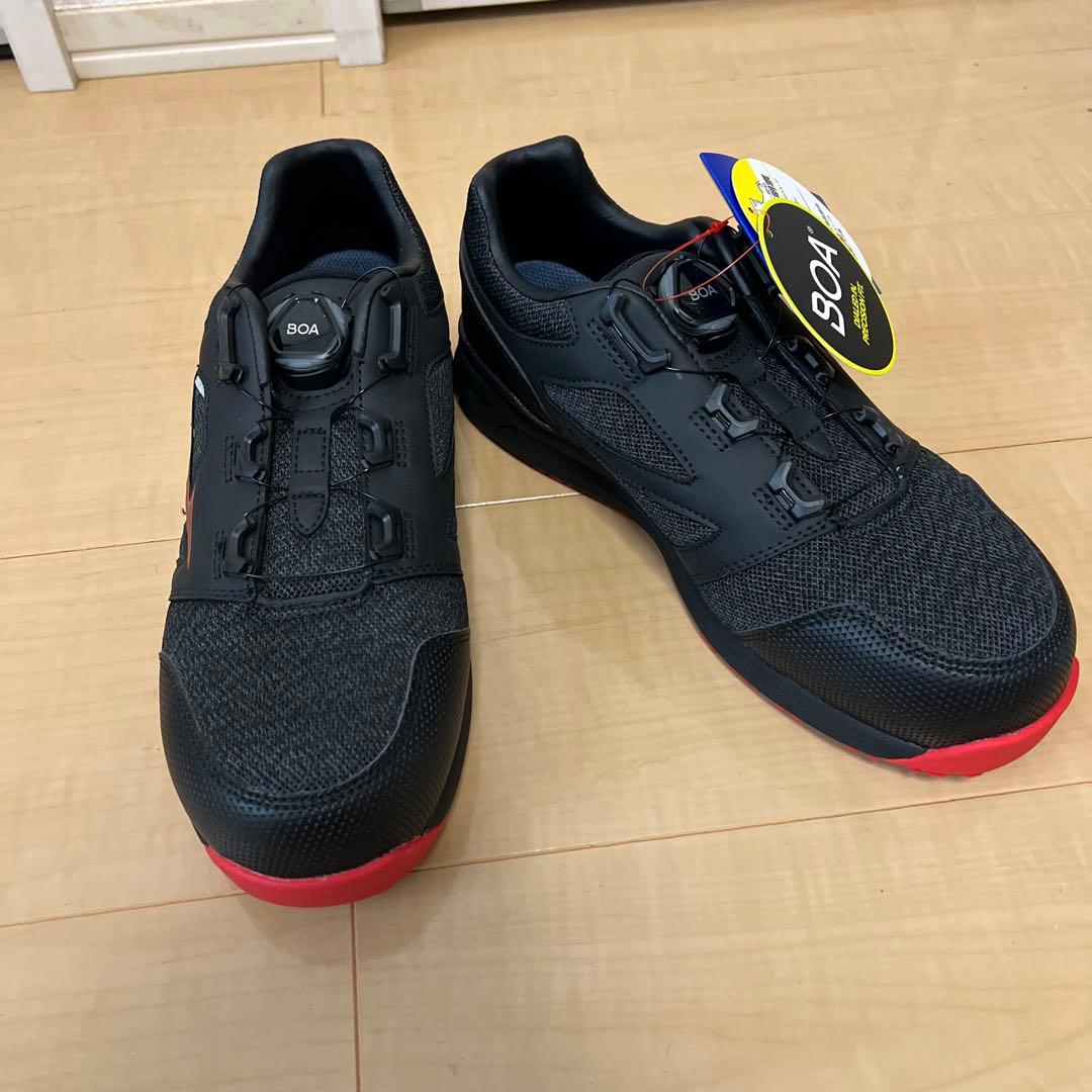 Mizuno オールマイティLSII BOA安全靴 ブラック/レッド25.5cm