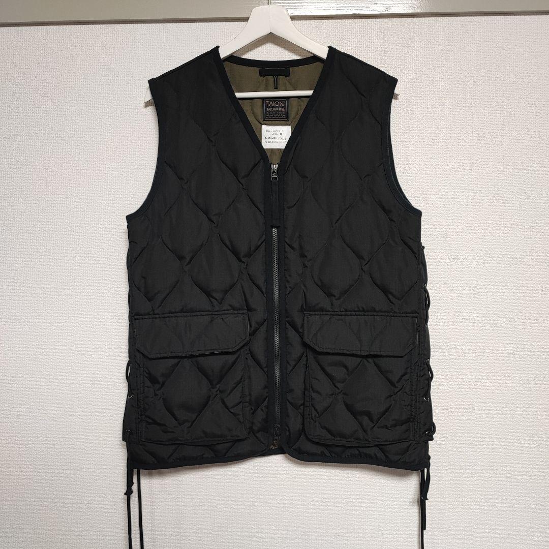 Taion 体温 Vネックレースアップダウンベスト ユニセックス