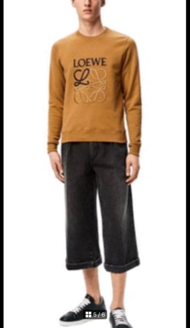正規品 LOEWE ロゴ入り スウェット トレーナー キャメル L ジャパン