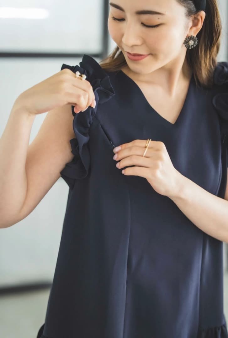 【美品】bitnabi ビンナビ パルランドレス　ワンピース　ネイビー