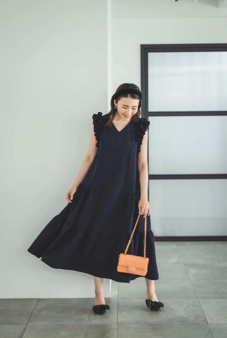 【美品】bitnabi ビンナビ パルランドレス　ワンピース　ネイビー