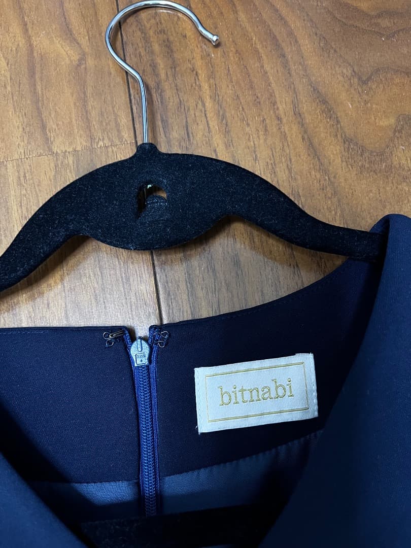 【美品】bitnabi ビンナビ パルランドレス　ワンピース　ネイビー