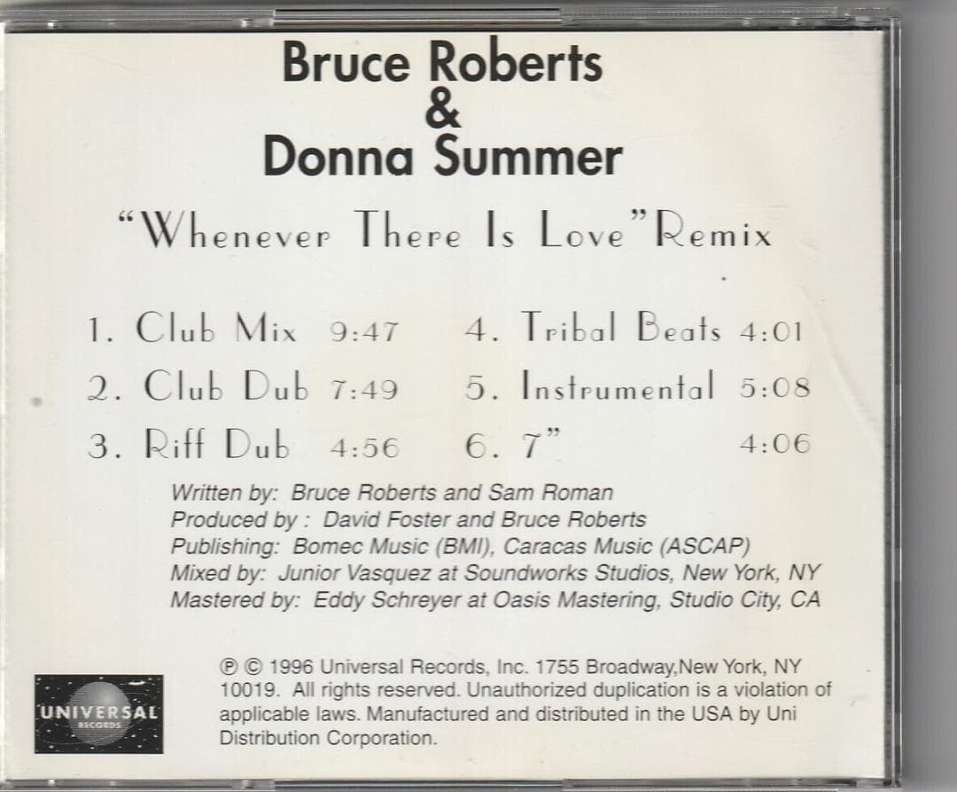 Bruce Roberts & Donna Summer　貴重 CD リミックス
