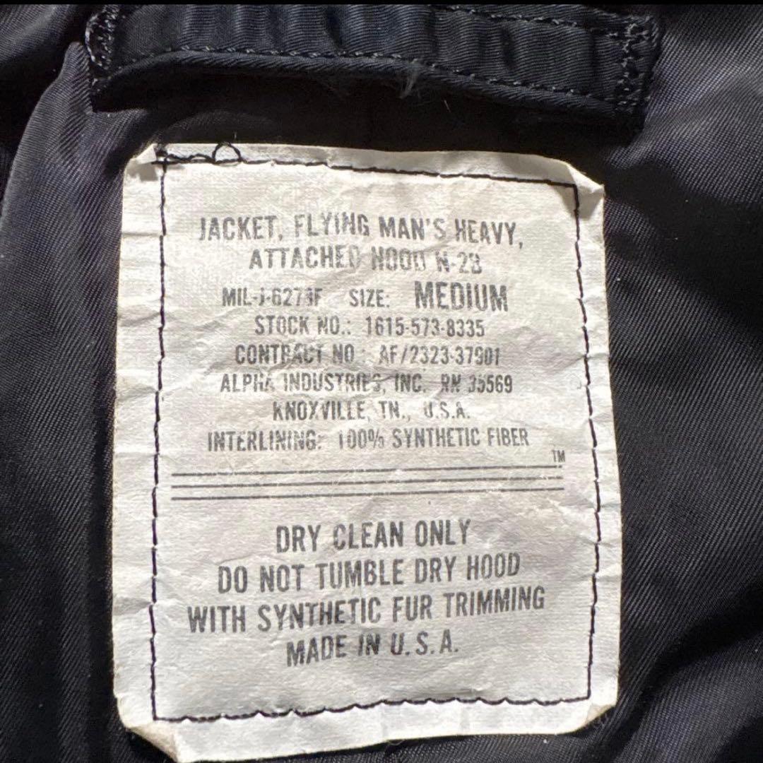 80s USA製 ALPHA N2B フライトジャケット N-2B ブラック M