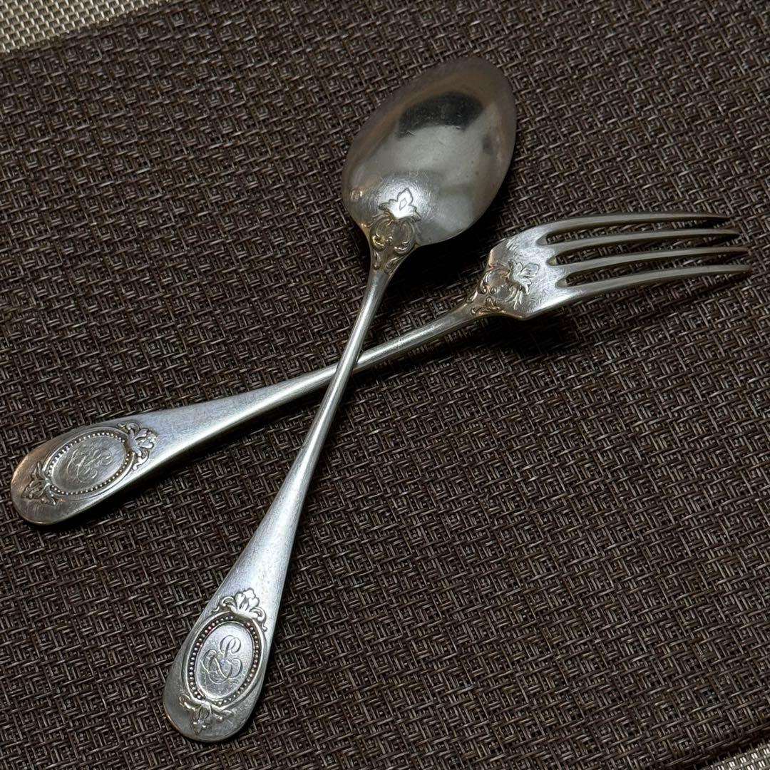 フレンチアンティーク スターリングシルバー カトラリーセット(スプーンフォーク）