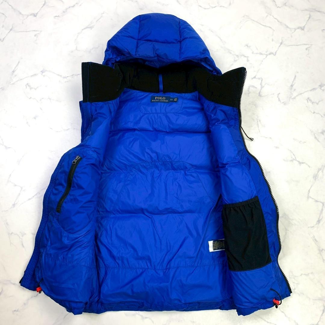 ポロラルフローレン ダウンベスト ビッグポニー 星条旗ワッペン 青 L　D863