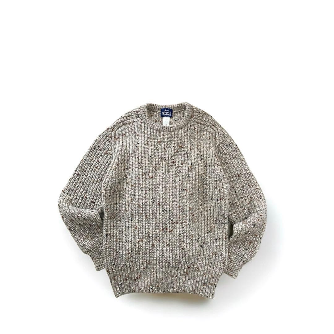 90s Woolrich ネップ リブ 畦編み ウール ニット セーター