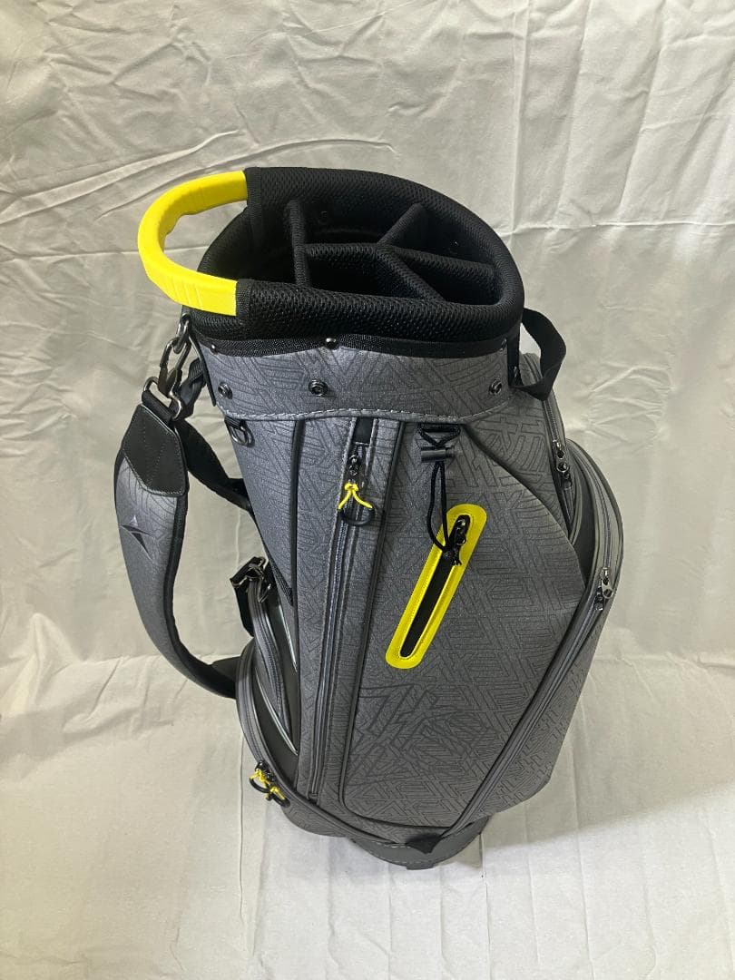 ア*リ様 み*︎様 【新品】AXEL キャディバッグ シルバー×イエロー 9型