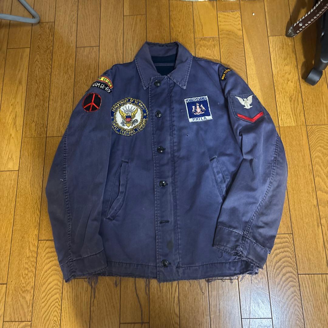 60〜70sモールスキンジャケット　パッチ付き