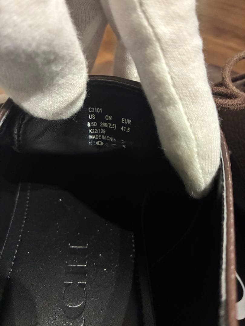 【美品】コーチ シボ革 プレーントゥ グラハムダービーシューズ 26cm 茶