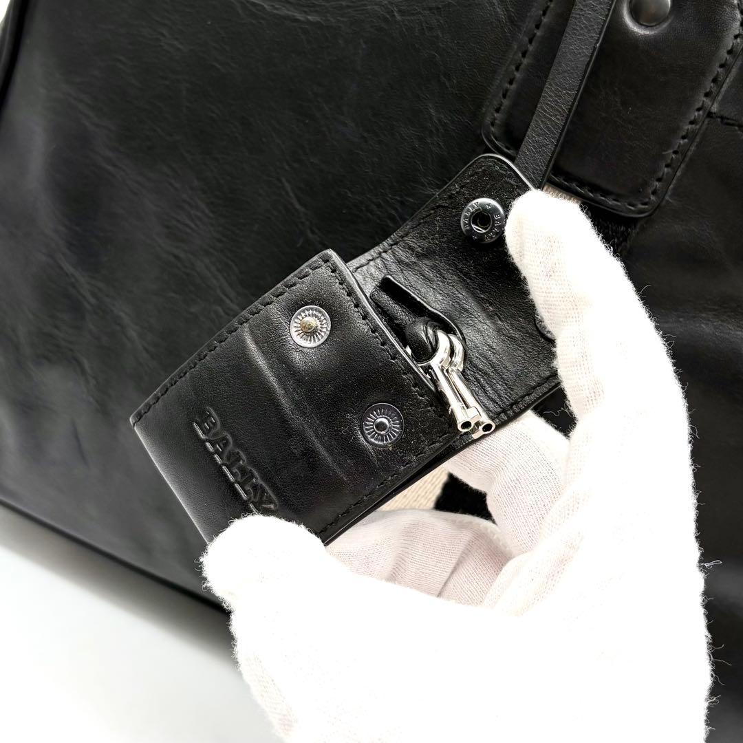 【美品】BALLY ボストンバッグ レザー トレインスポッティング レザー 黒