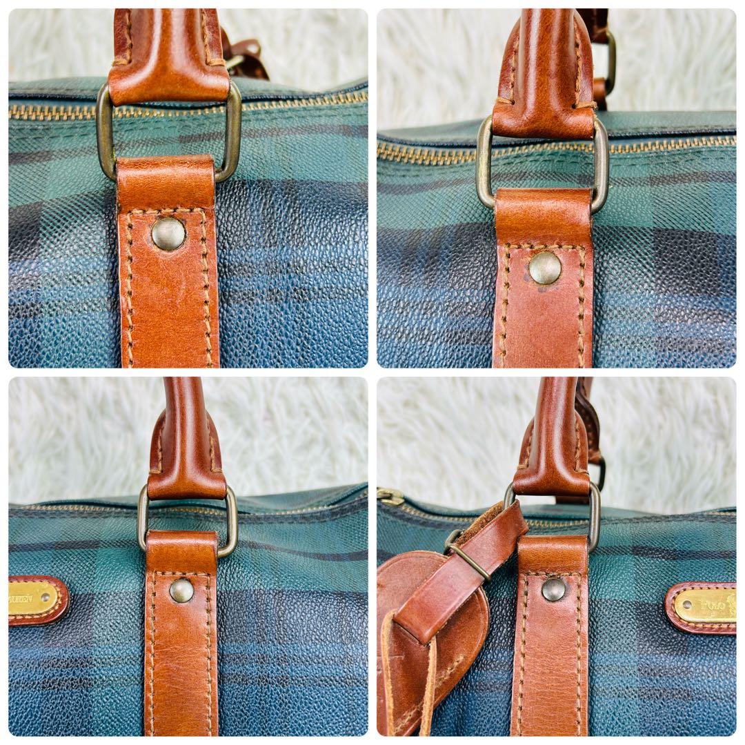 ✨美品 ポロラルフローレン ブラックウォッチ柄　ミニ ボストンバック