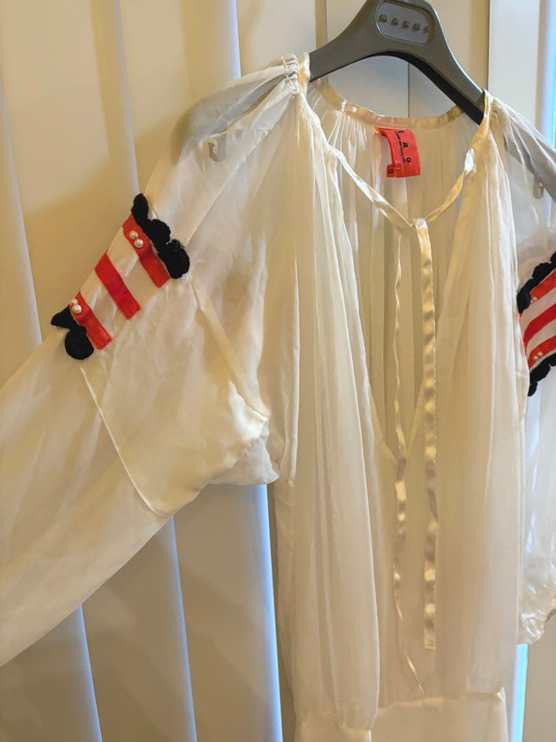 コムデギャルソン ホワイト シフォン チュニック 五分袖
