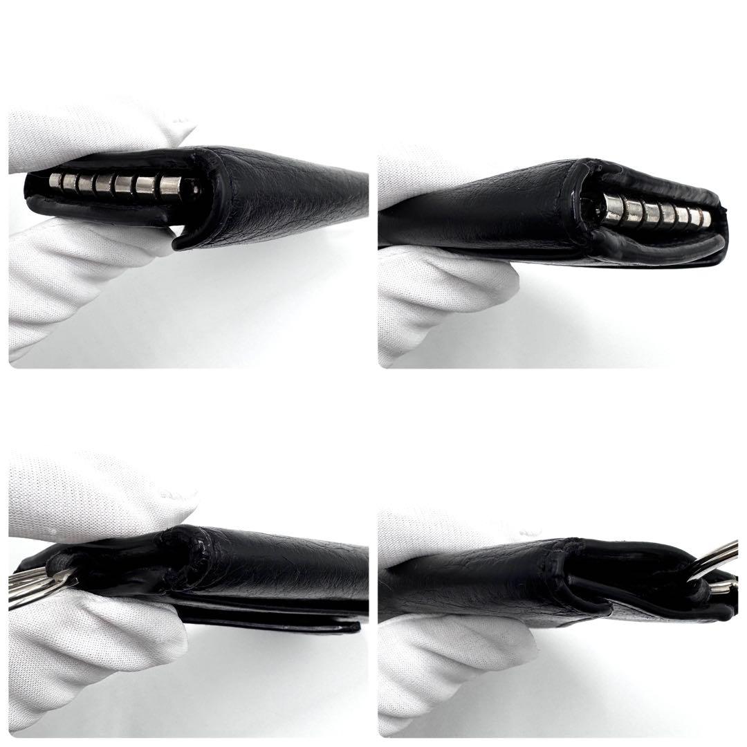 良品✨バレンシアガ　6連キーケース　キーリング付　エブリデイ　レザー　黒