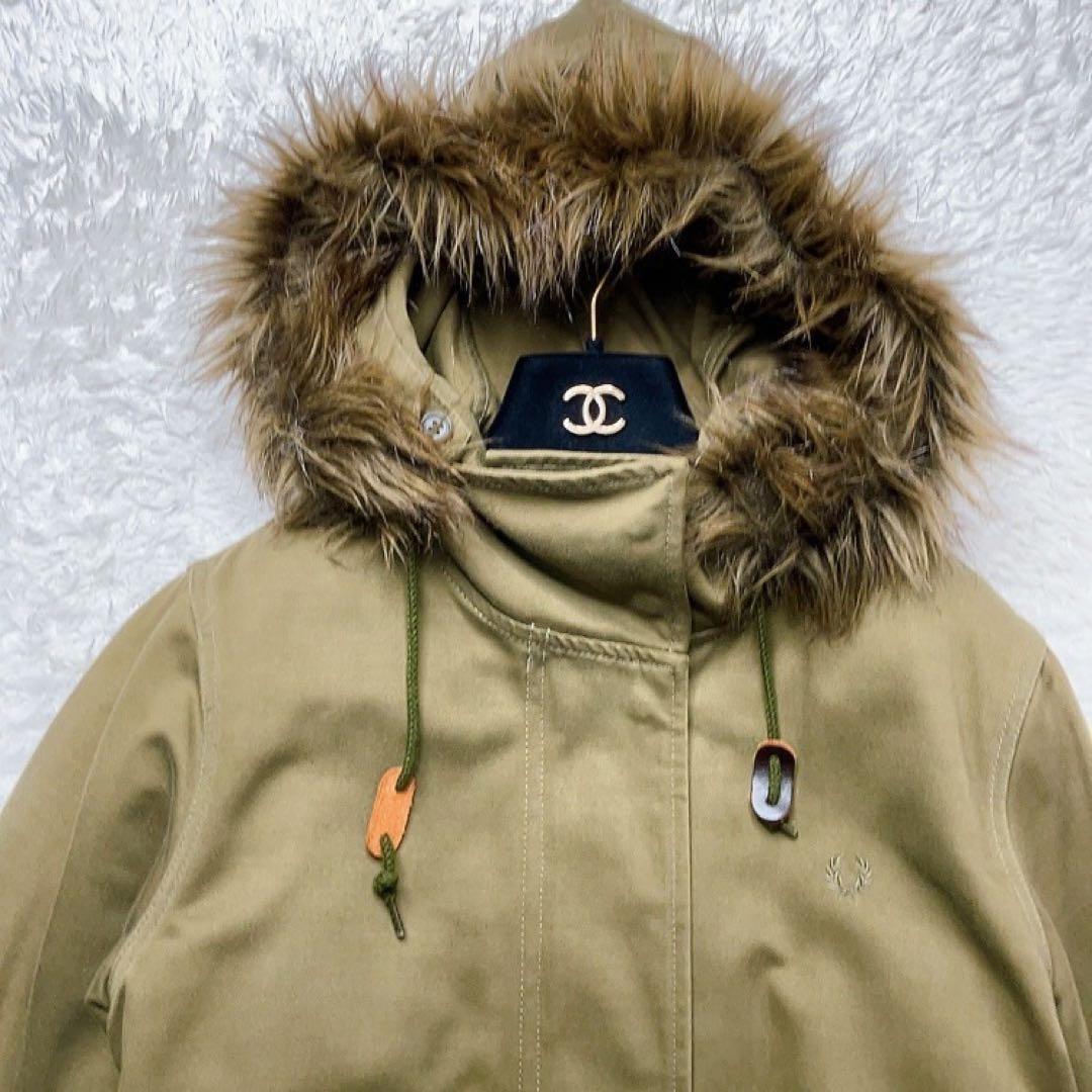 美品✨　フレッドペリー　モッズコート　ボアライナー　ファー　カーキ　 M相当