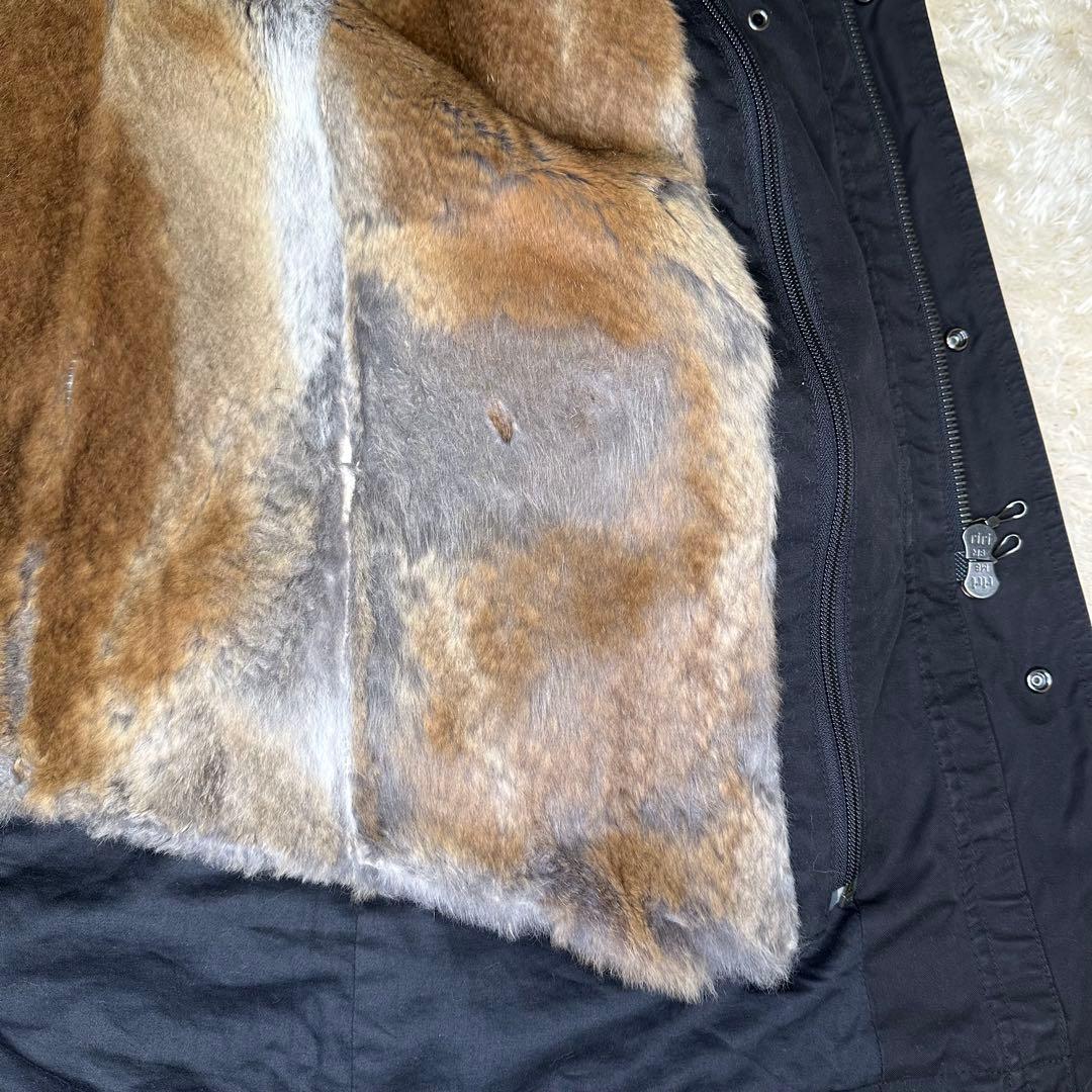 【良品】SHELLAC リアルラビット ファーライナー付 モッズコート 48