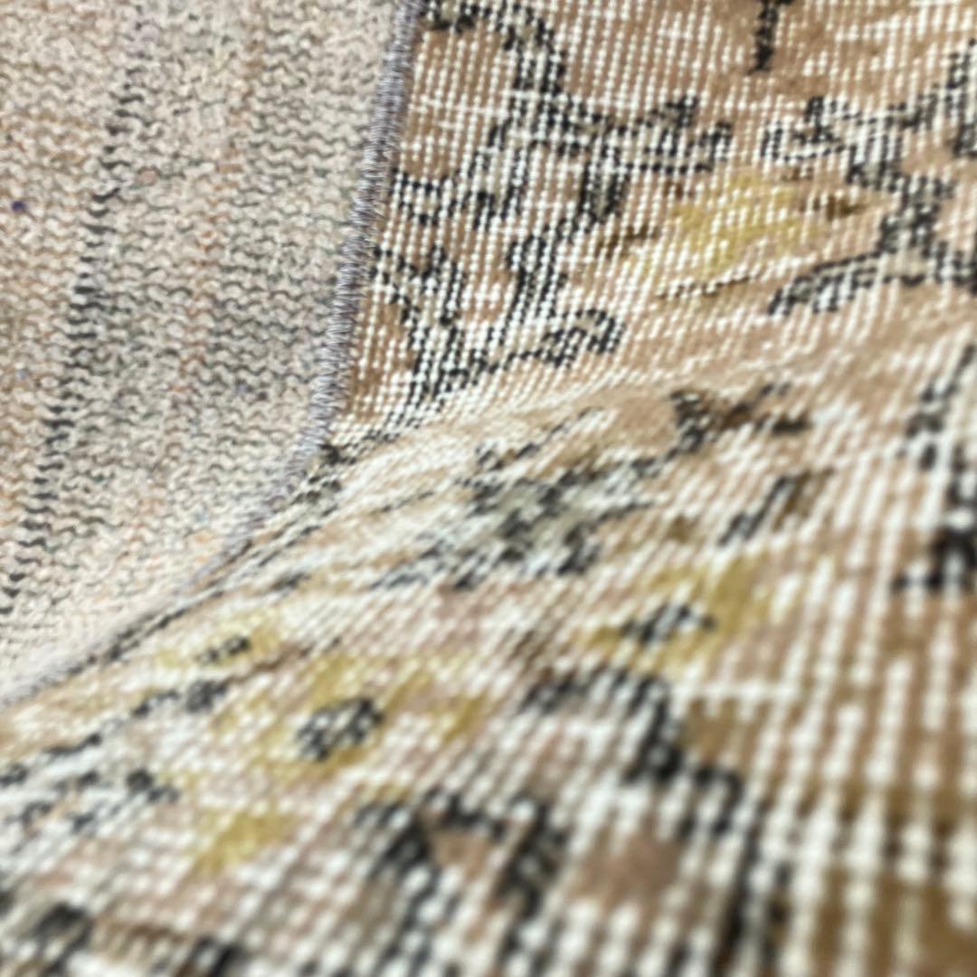 パッチワーク✳︎ 67×139ベージュ　フラワー　イエロー　トルコヴィンテージラグ