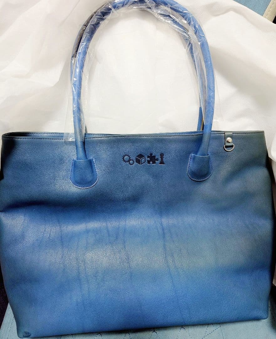 9-nine- 栃木レザー POP UP トートバッグ BLUE 香坂春風