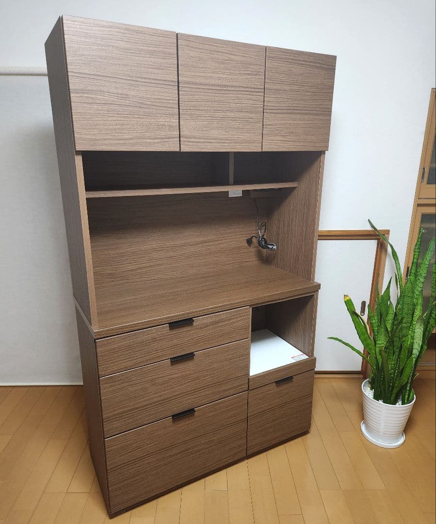 K*Y様 ニトリ【食器棚】エトナミドルブラウン【引き取り限定】未使用に近い美品