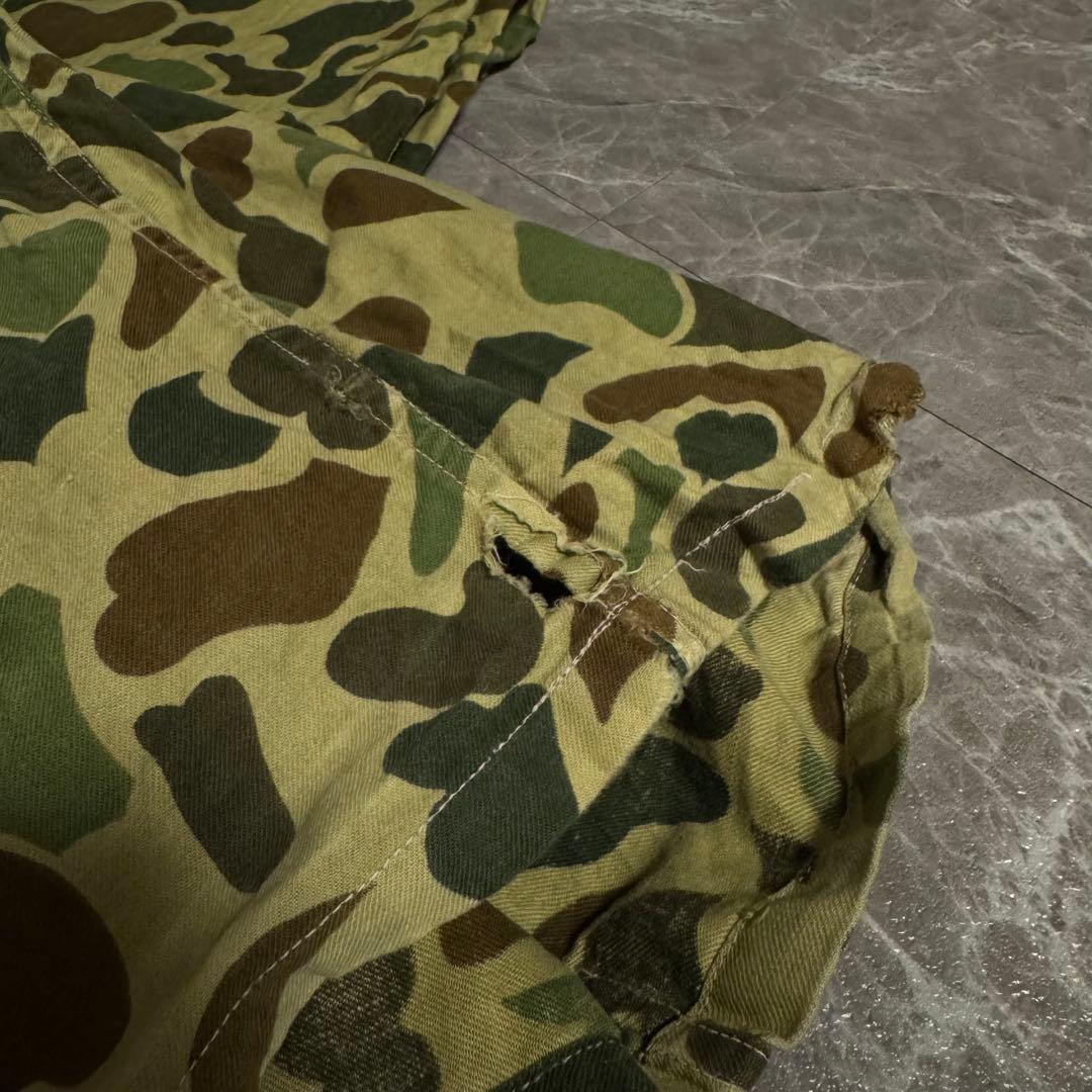 【極太】70s ダックハンターカモパンツ　迷彩ベイカーパンツ