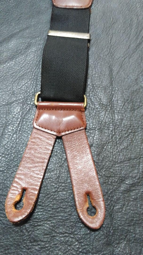 J*様 EVISU エヴィス　本革レザー サスペンダー 　ブラウン