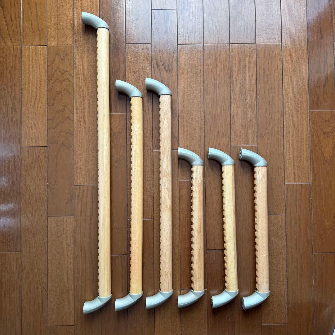 エコ手すり 6本セット　木製　縦横両用　転倒防止　歩行補助　介護