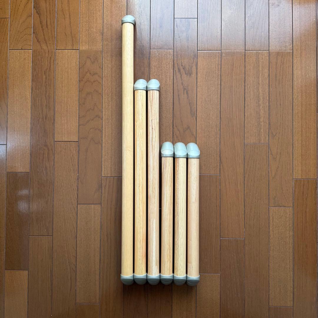 エコ手すり 6本セット　木製　縦横両用　転倒防止　歩行補助　介護